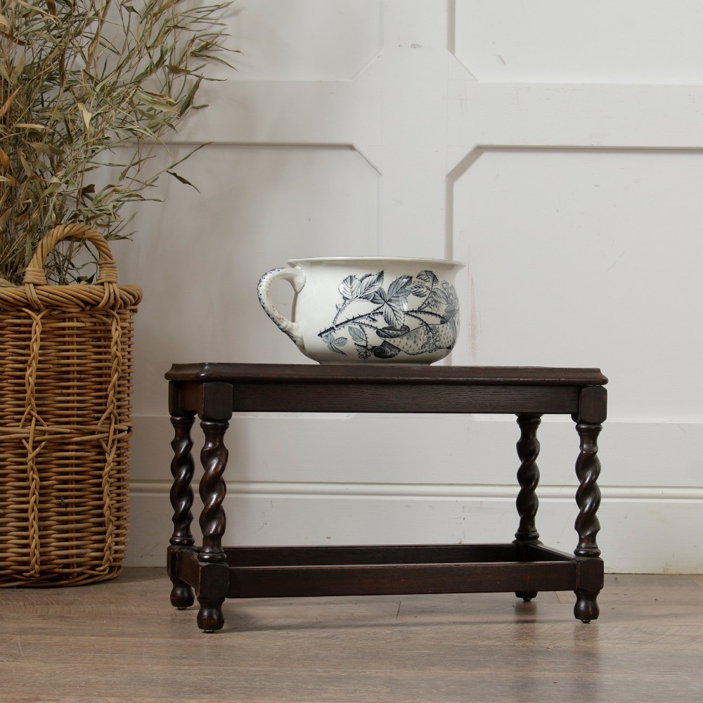 19th-Century Carved Stool / Stand