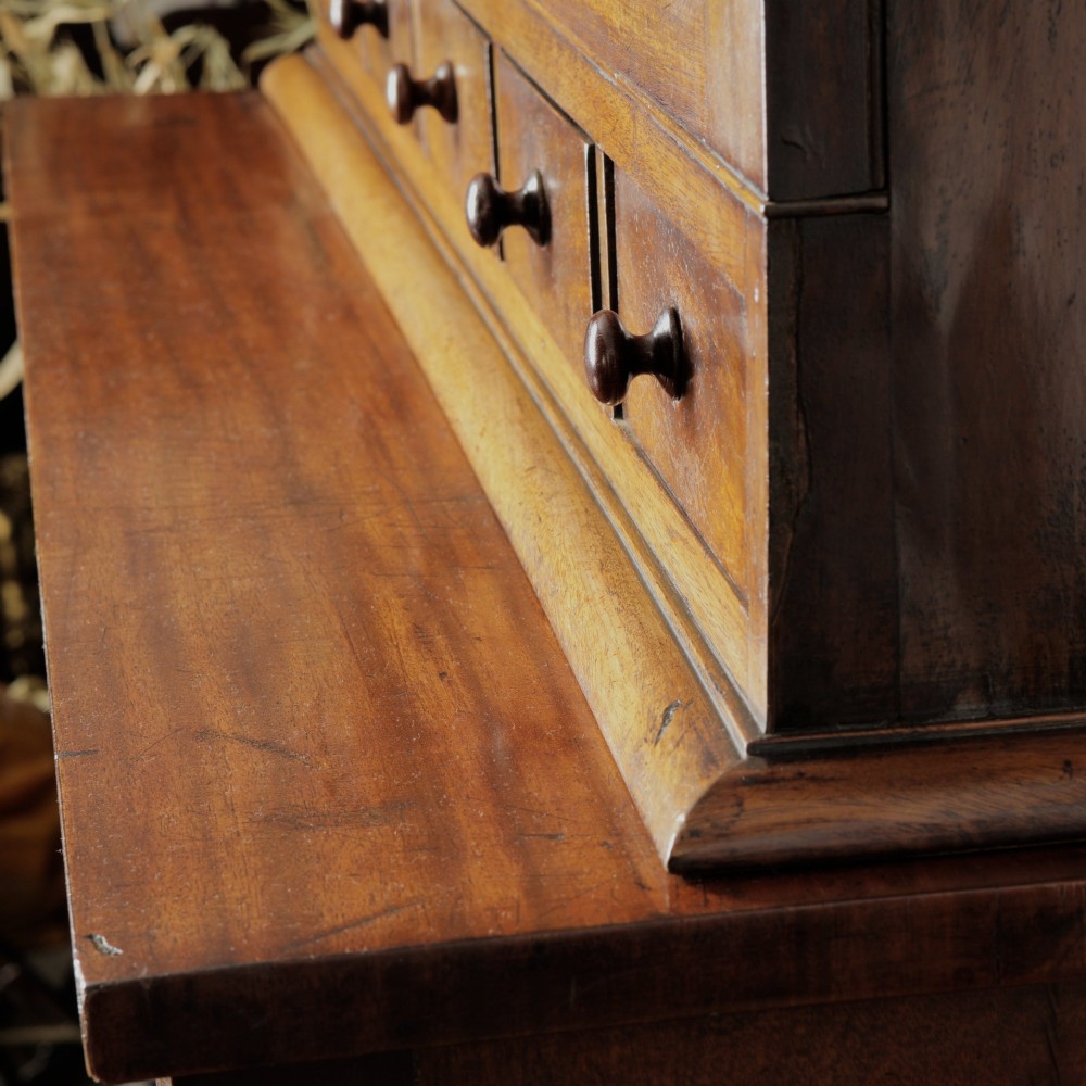 A two-tier Victorian mahogany chiffonier bookcase with arched glass double doors on the upper section and panelled cupboard doors on the lower base. View III
