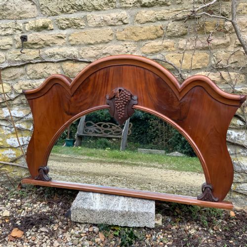 VICTORIAN MAHOGANY OVERMANTLE MIRROR