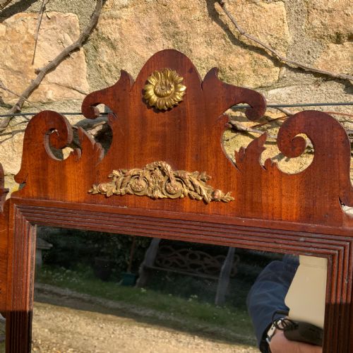18TH CENTURY GEORGIAN PIER MIRRORUNUSUAL VICTORIAN PAINTED WITH BRASS MOUNTS - ADDITIONAL PHOTO 1