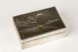JAPANESE SILVER AND SHIBUICHI BOX MIYAMOTO SHOKO