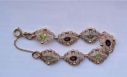 ANTIQUE GOLD GEM SET BRACELET ALMANDINE GARNETS AND PERIDOTS BUY NOW
