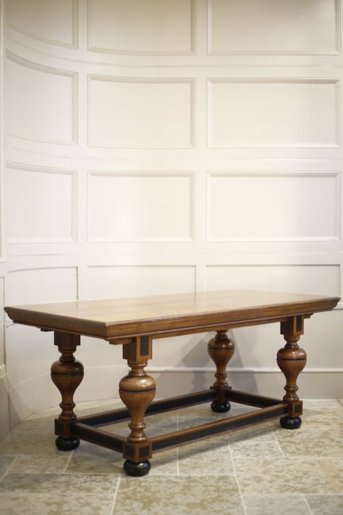 19th Century Refectory Table with Ebonised Details