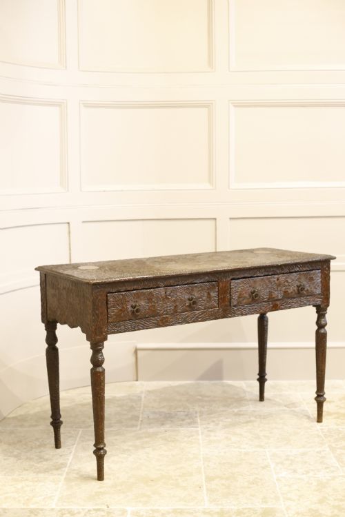 Early 20th Century Heavy Carved Console Table