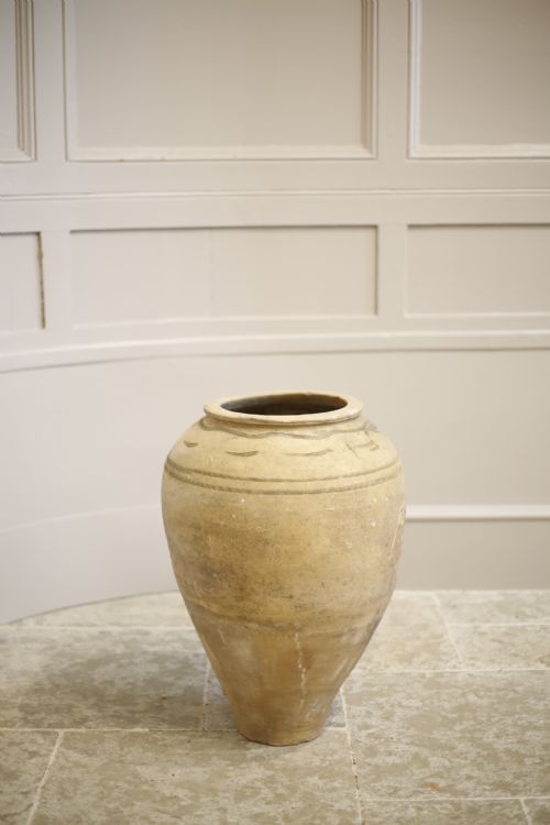 Early 20th Century Turkish Olive Pot- Pale Lined