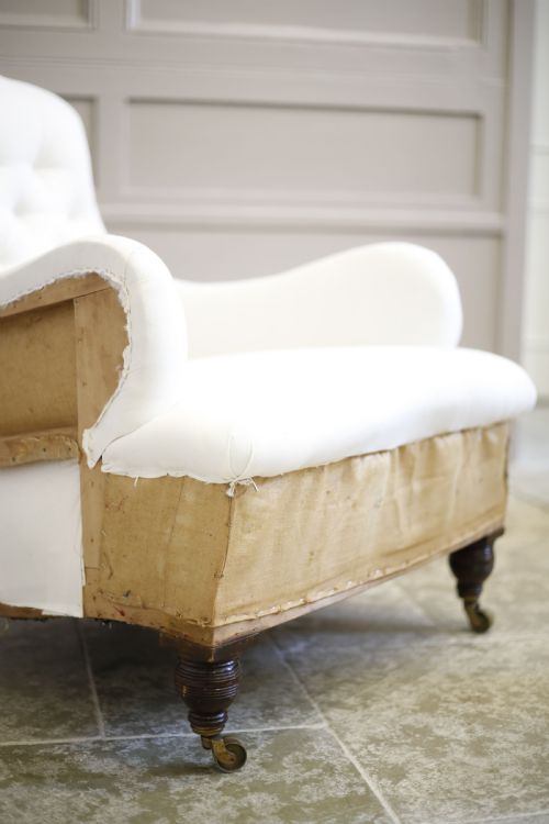 fig 1. Deep seated Victorian English country house armchair