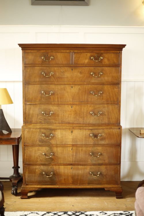 Georgian Mahogany Tall Chest of Drawers