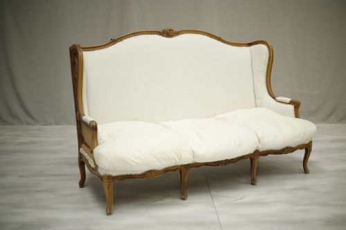 fig 1. c.1900 Carved frame French Wingback sofa