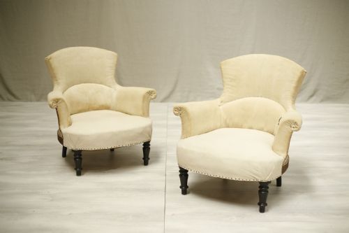 fig 1. Pair of Napoleon III wide armed armchairs