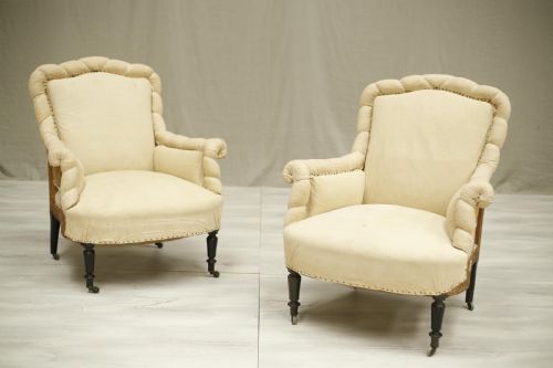 fig 1. Pair of Napoleon III pie crust armchairs