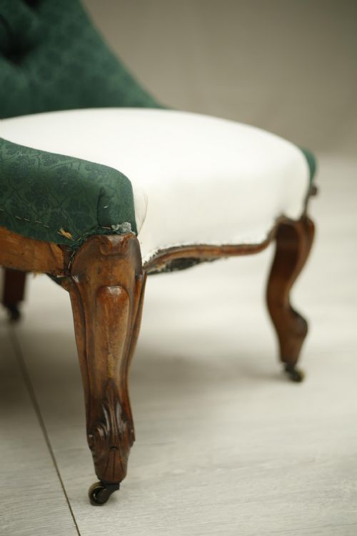 fig 1. Deep buttoned Victorian nursing chair
