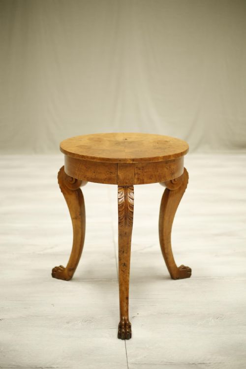 19th Century Biedermeier Burr Oak Gueridon Table