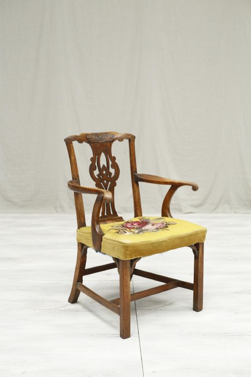 Georgian Country Armchair with Tapestry Seat