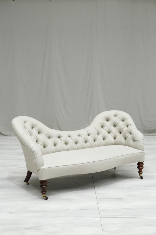 Victorian English Country House Double Humped Sofa