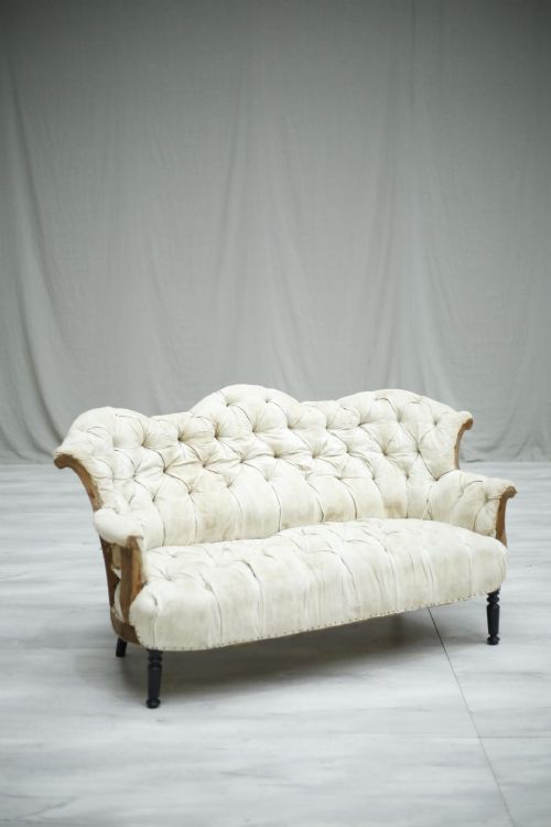Antique Napoleon III French Buttoned Sofa