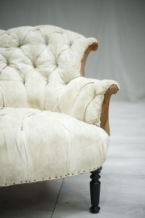 fig 1. Antique Napoleon III French buttoned sofa