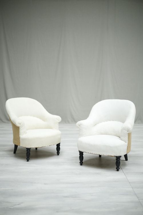 Pair of Antique French Tub Chairs