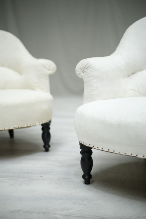 fig 1. Pair of Antique French tub chairs