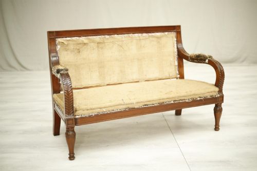 fig 1. 19th century Anglo-Indian mahogany hall bench