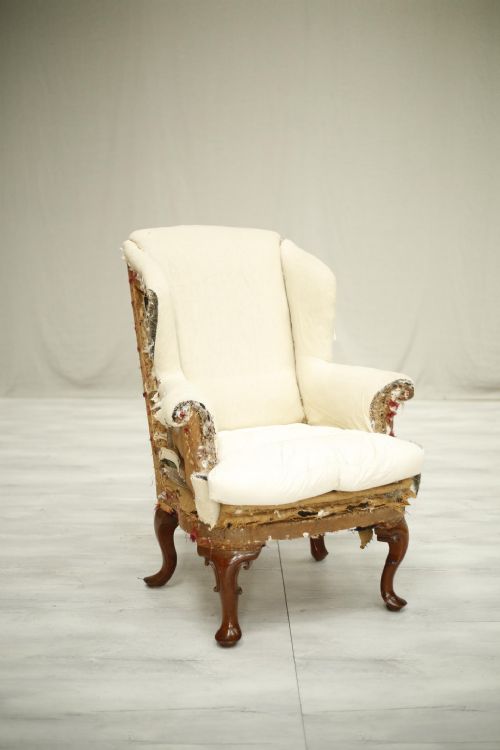 Antique Victorian Country House Wingback Armchair
