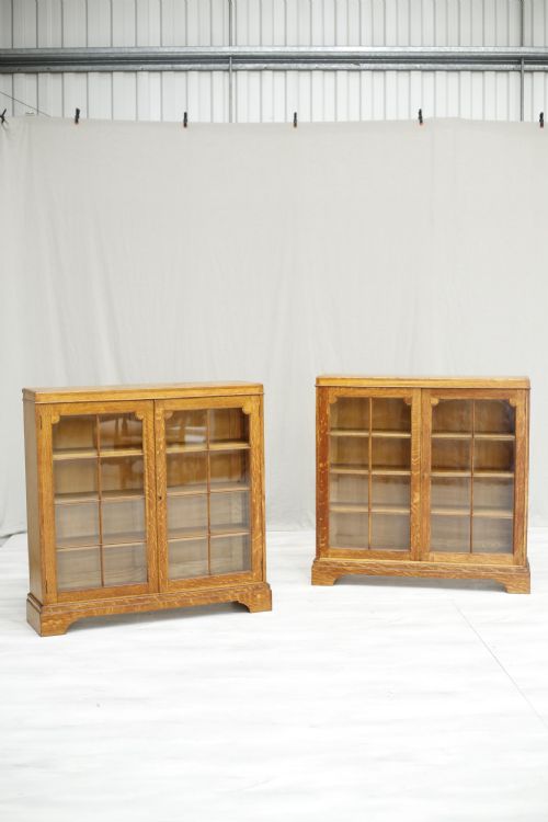 Single C.1920 Oak Glazed Library Cabinet