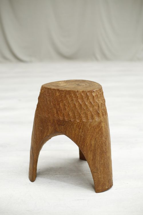 20th Century Tribal African Carved Hardwood Side Table