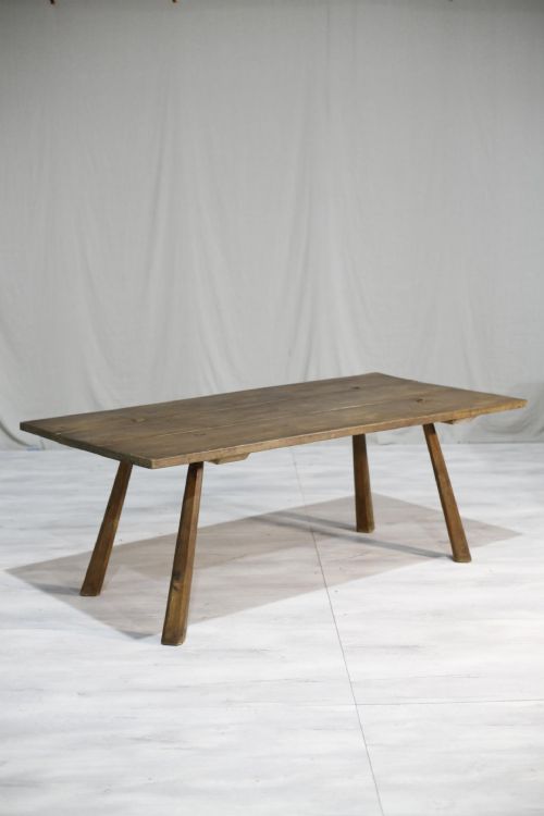 C.1900 Antique Rustic Elm Dining Table