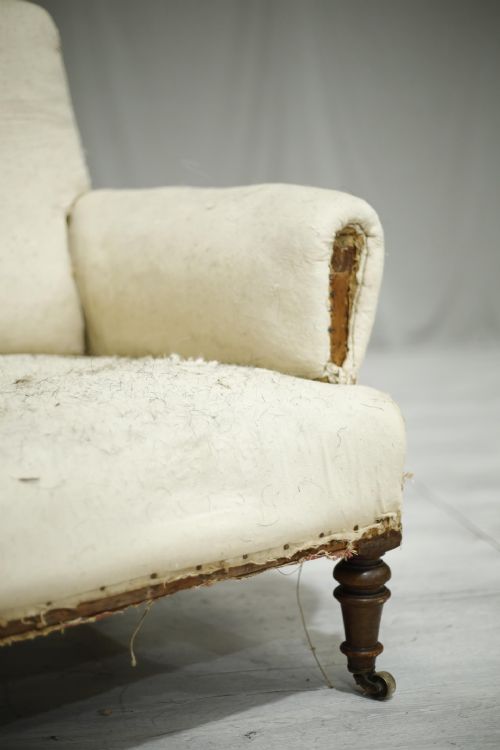 fig 1. Antique Victorian large square backed armchair
