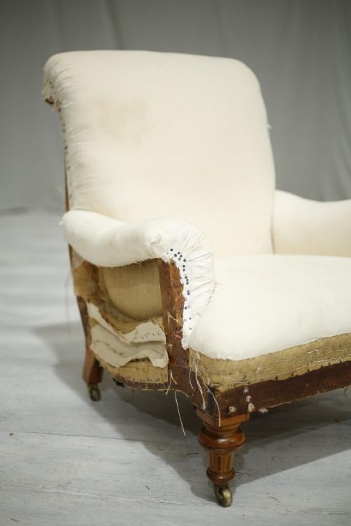 fig 2. Curved sided Antique Victorian armchair