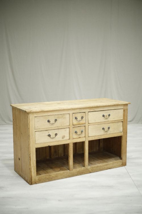 19th Century Rustic Antique Pine Counter