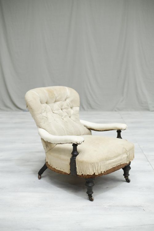 19th Century Antique Country House Open Armchair