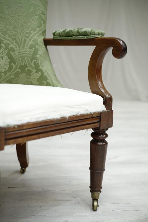 fig 1. Early Victorian antique mahogany framed armchair