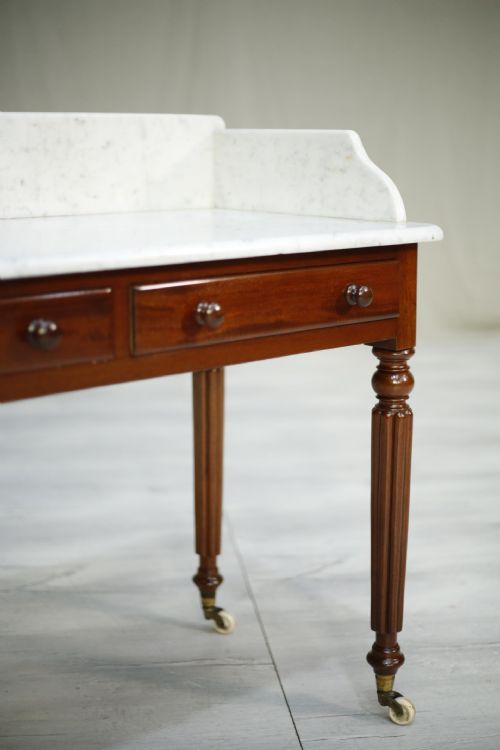 fig 1. 19th century Mahogany and marble wash stand, in the manner Gillows