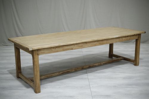 fig 1. Large antique 19th century Linden wood farmhouse table