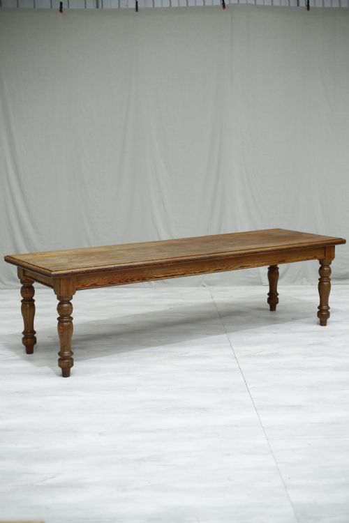 9ft Long 19th Century Pitch Pine Farmhouse Table