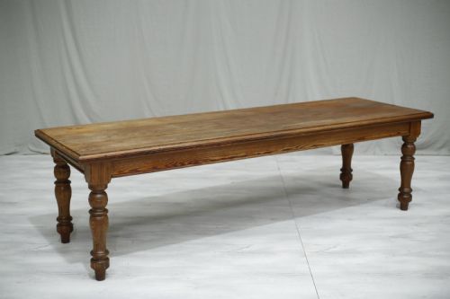 fig 1. 9ft Long 19th century Pitch pine farmhouse table