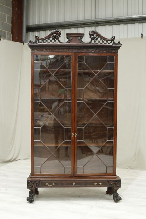 fig 1. Monumental Georgian glazed library cabinet