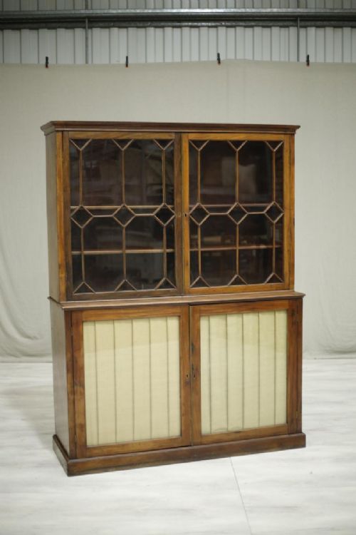 Georgian Mahogany Glazed Library Cabinet