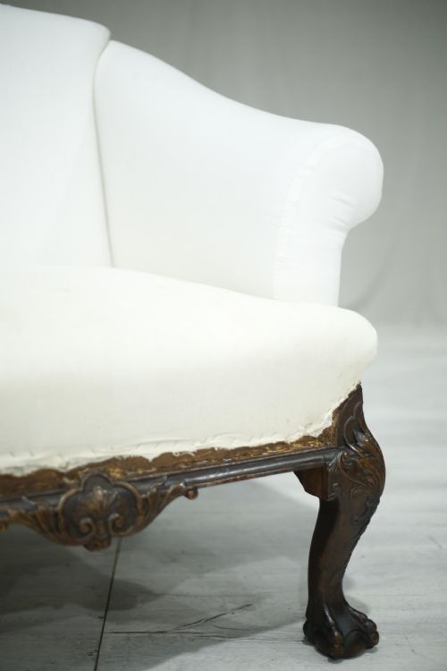 fig 1. Georgian country house sofa with ball & claw feet