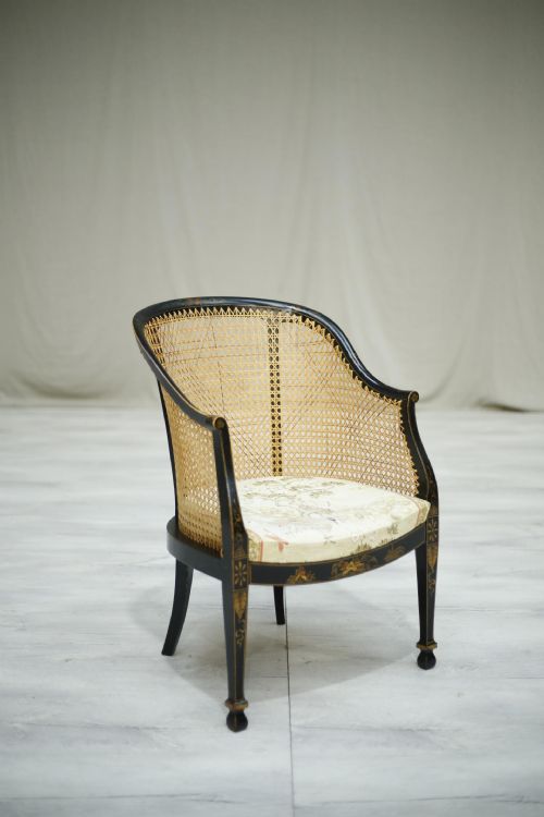 C.1900 Chinoiserie Rattan Desk Chair
