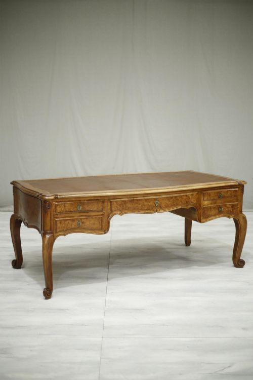 Monumental 19th Century Burr Walnut Desk