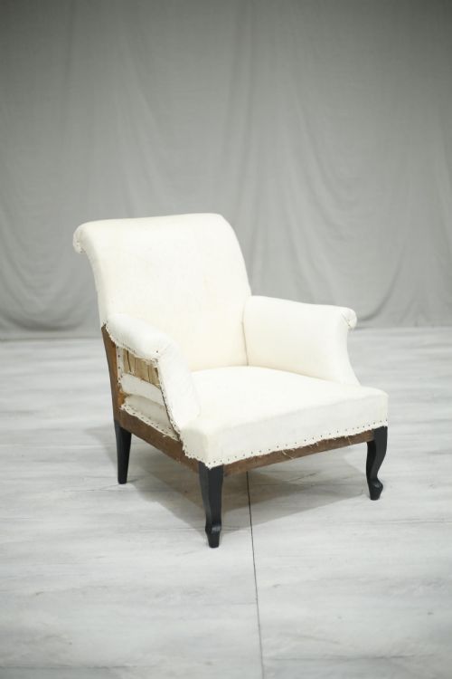 Single Napoleon III Scroll Back Armchair	