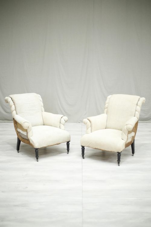 Pair of Napoleon III Pie Crust Armchairs	