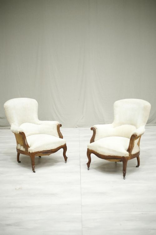 Pair of 19th Century Curved Back Armchairs	