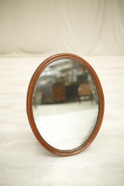 19th Century Oval Mahogany Wall Mirror