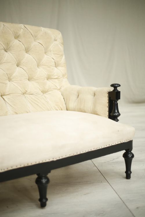 fig 1. Napoleon III Ebonised frame buttoned back sofa