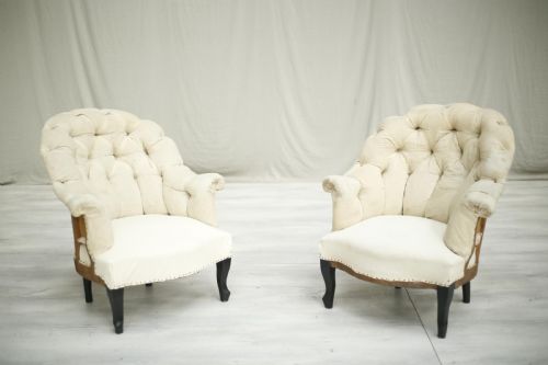 fig 1. Pair of Napoleon III curved back tub chairs