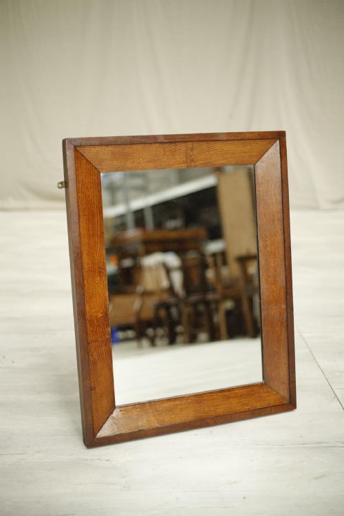 19th Century Oak and Mahogany Wall Mirror