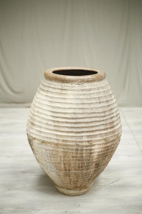 Large Early 20th Century Spanish Olive Pot- Grey