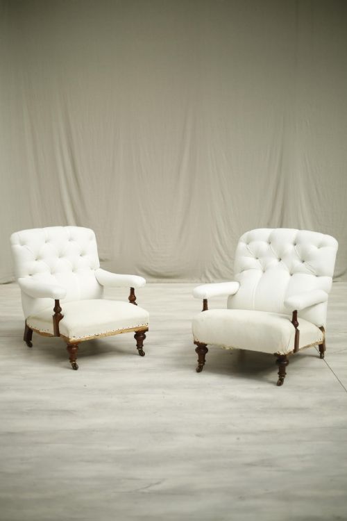 Pair of 19th Century Country House Open Armchairs